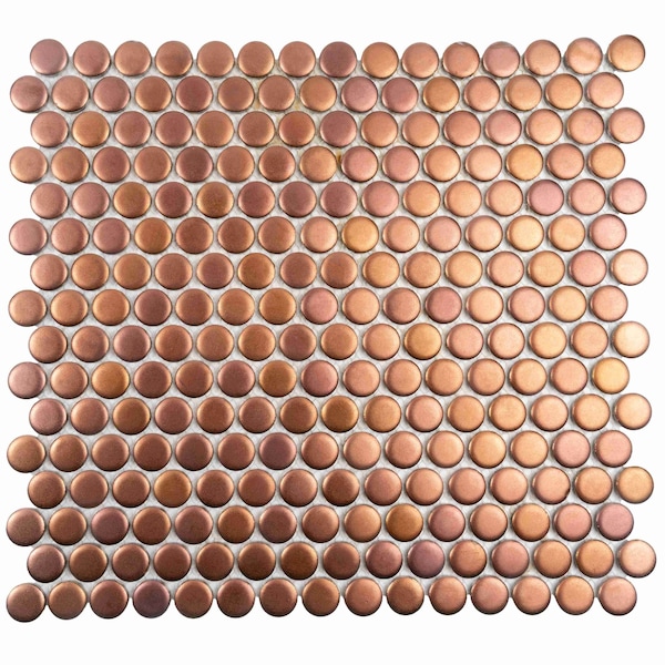 Apollo Tile Cirkel 11.46 in. x 12.4 in. Matte Gold Porcelain Mosaic Wall and Floor Tile 9.87 sqft/case, 10PK ORB8807BZMA - main